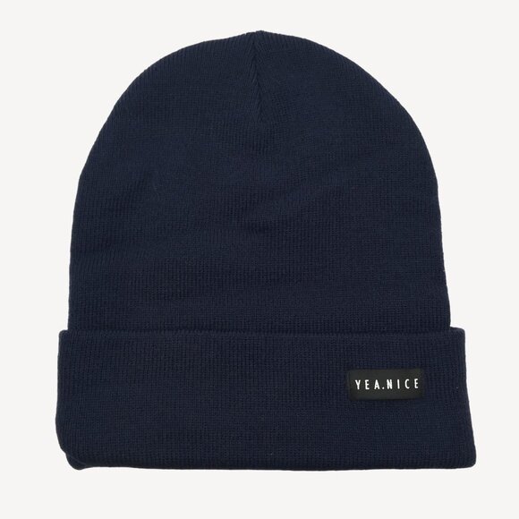 Yea.Nice Legend Knit Midnight Navy Blue Folded Beanie Winter Wear Warm Snow Ski - Picture 1 of 3